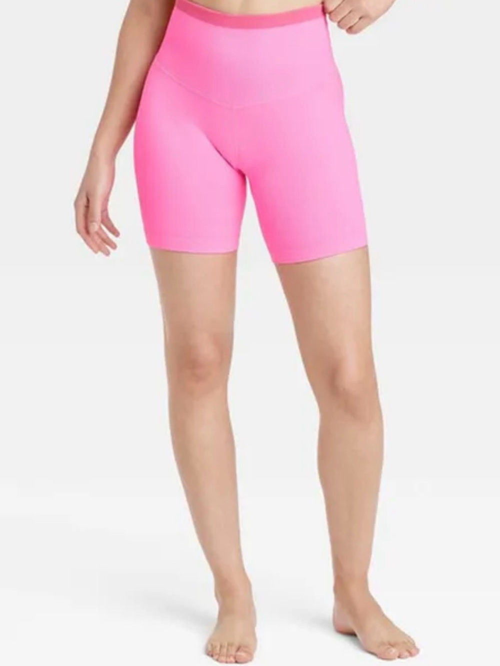 JoyLab Hot Pink High-Waist Bike Shorts